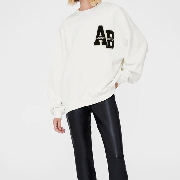 Anine Bing Miles Oversized Sweatshirt Letterman - Picture 2 of 4